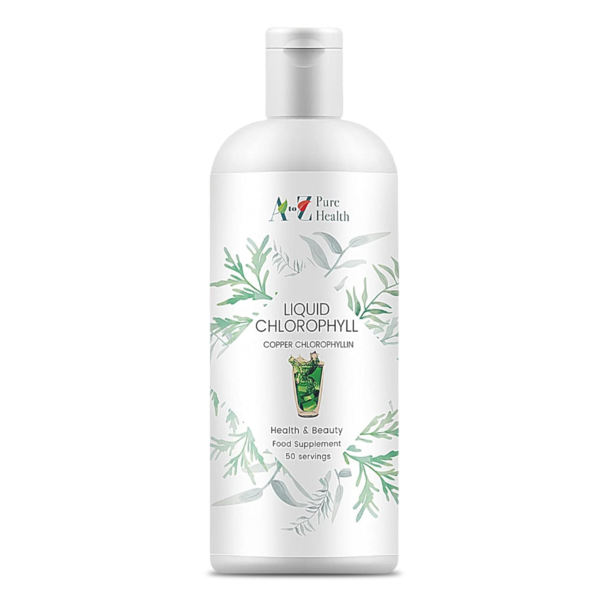 Liquid Chlorophyll Drops 500ml | Daily Health & Beauty Detox Supplement UK Made | Skin Health, Anti-Inflammatory & Healing Properties (Mint Flavour) | Copper Chlorophyllin Drink |Vegan