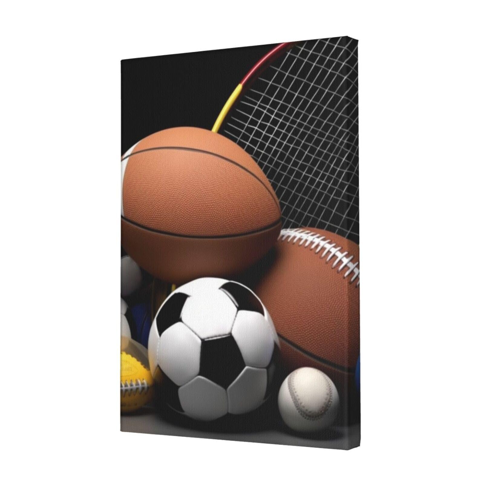 KLOPH Sports Themed Canvas Wall Art for Living Room 12"x18" Modern Artwork Painting for Bathroom Hanging Canvas Prints Aesthetic Wallart for Bedroom Kitchen Office Wall Decor