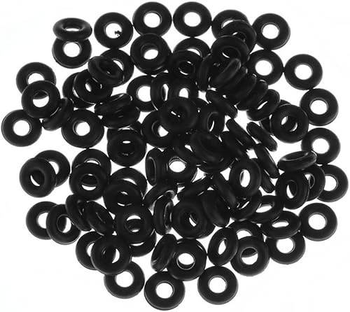 Miniatura 6 de PiercingJ Juego de 100 anillos tóricos negros para piercing de oreja 14G 12G 10G 8G 6G 4G 2G 0G 00G 12". 34", Caucho