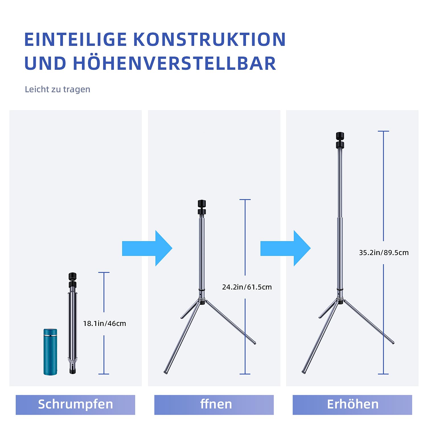 Produktbild von SKERELL Beamer Ständer – Höhenverstellbar, Klappbar, Mit 360°-Rädern, Für Projektor & Kamera