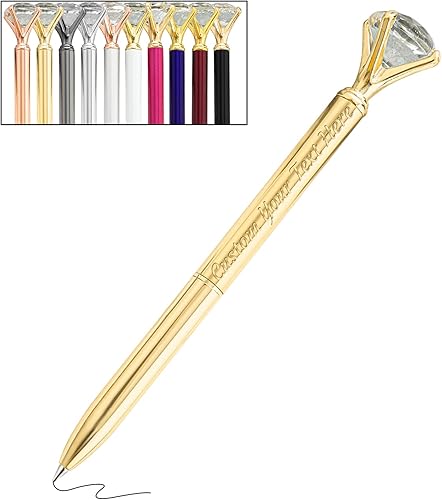 YanNanKe 1 bolígrafo de diamante personalizado a granel grabado personalizado con nombre personalizado bolígrafo de tinta negra para boda,
