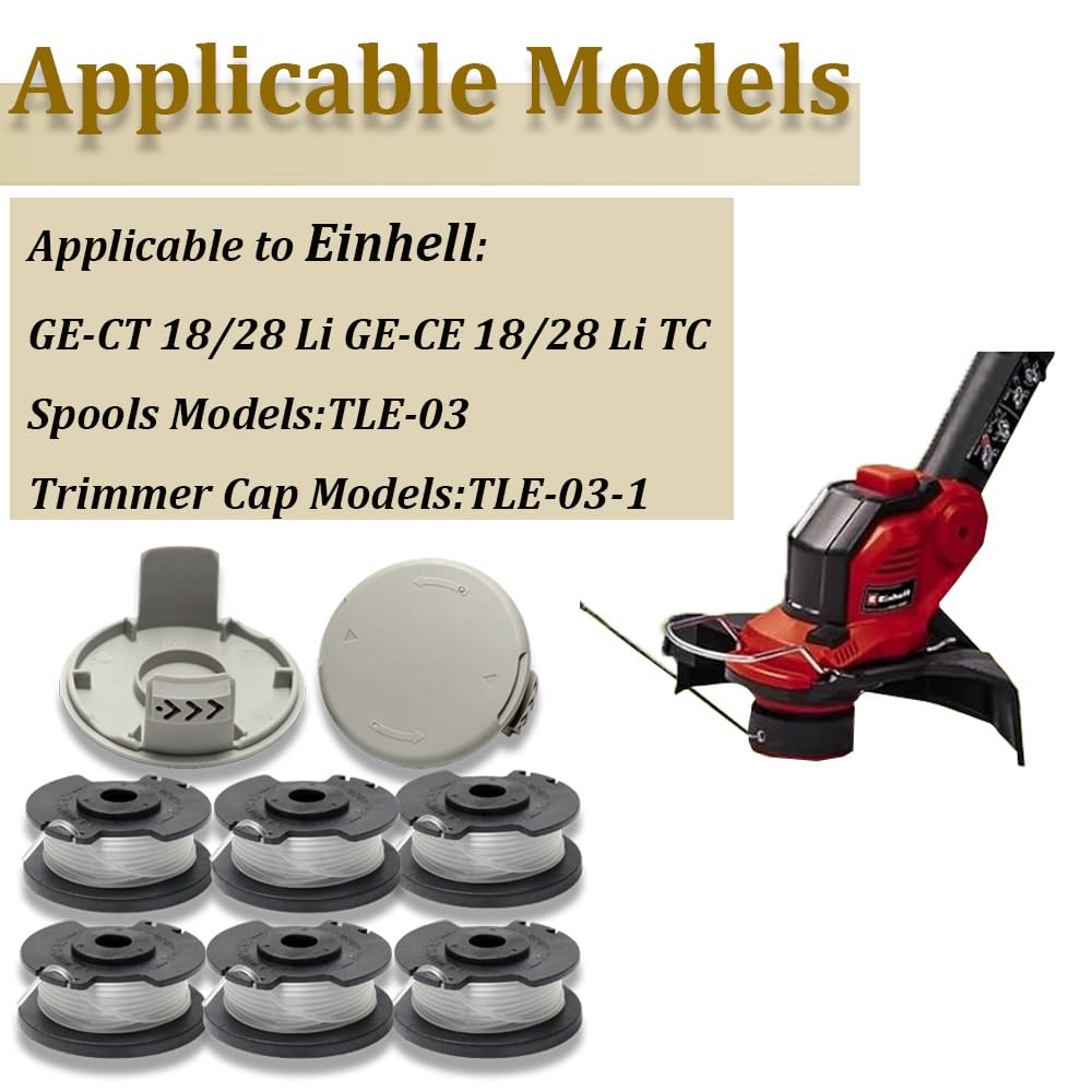 Bobinas De Hilo Para Cortabordes Einhell GE-CT 18/28 Li - Pack De 4, Corte Eficiente