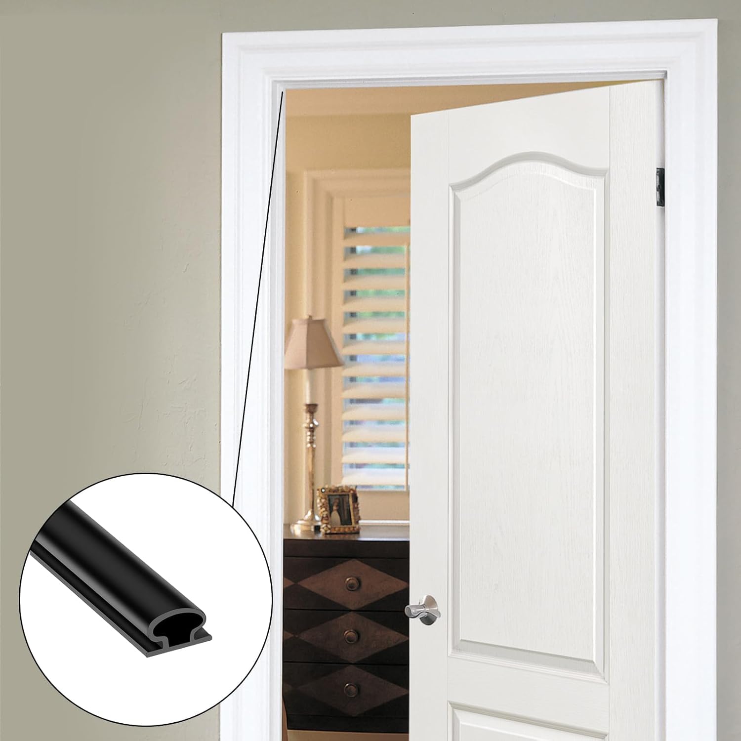 6m Black D-Shape Rubber Weather Stripping Door Seal for Window Frame and Gaps, UPVC Soundproofing Strip for 2.5-5.5mm Gap (Black) - Image 3