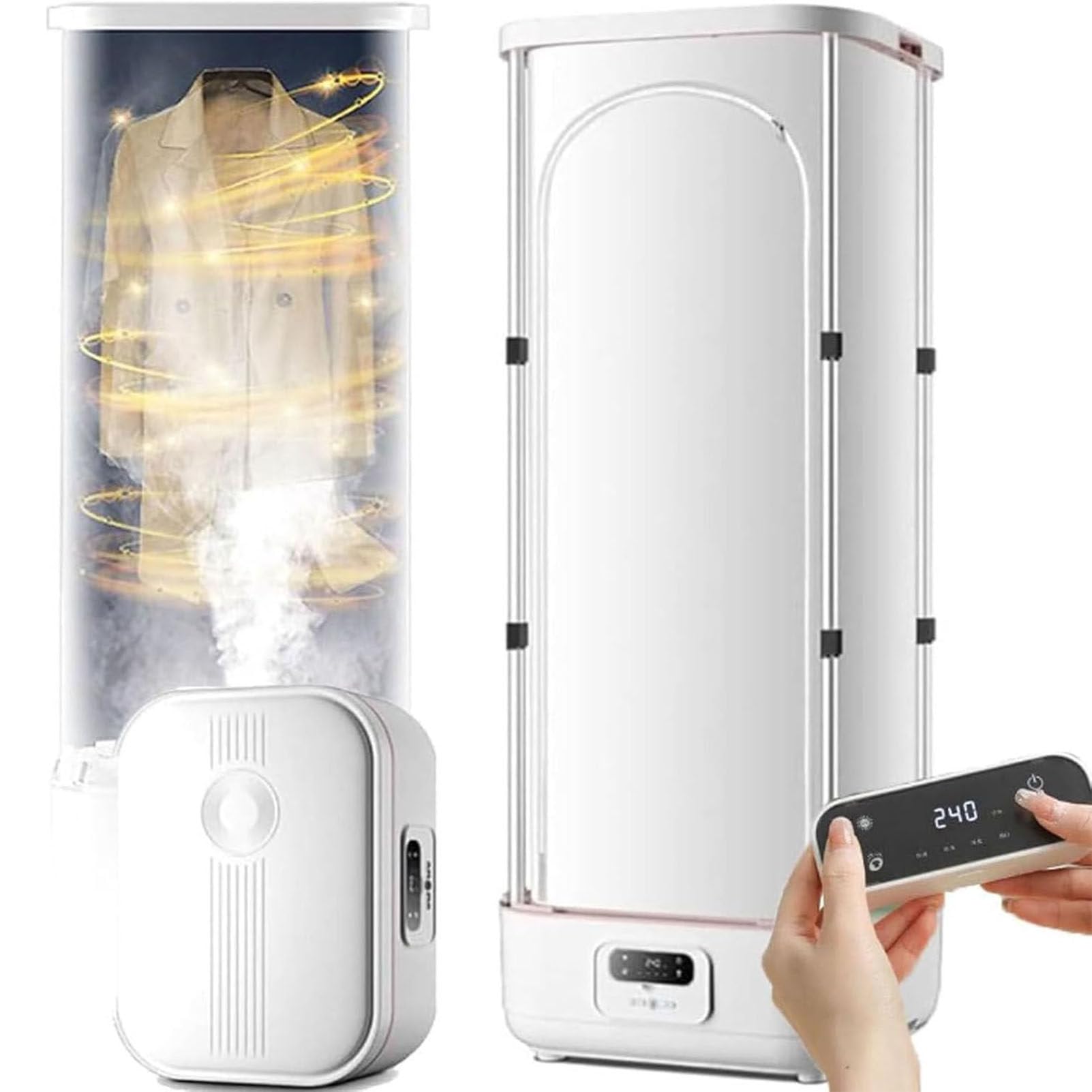 RayGenius MáQuina PortáTil para Planchar Y Eliminar Arrugas - Secadora De Ropa AutomáTica, MáQuina De Secado A Vapor para Ropa Sin Arrugas,Basic