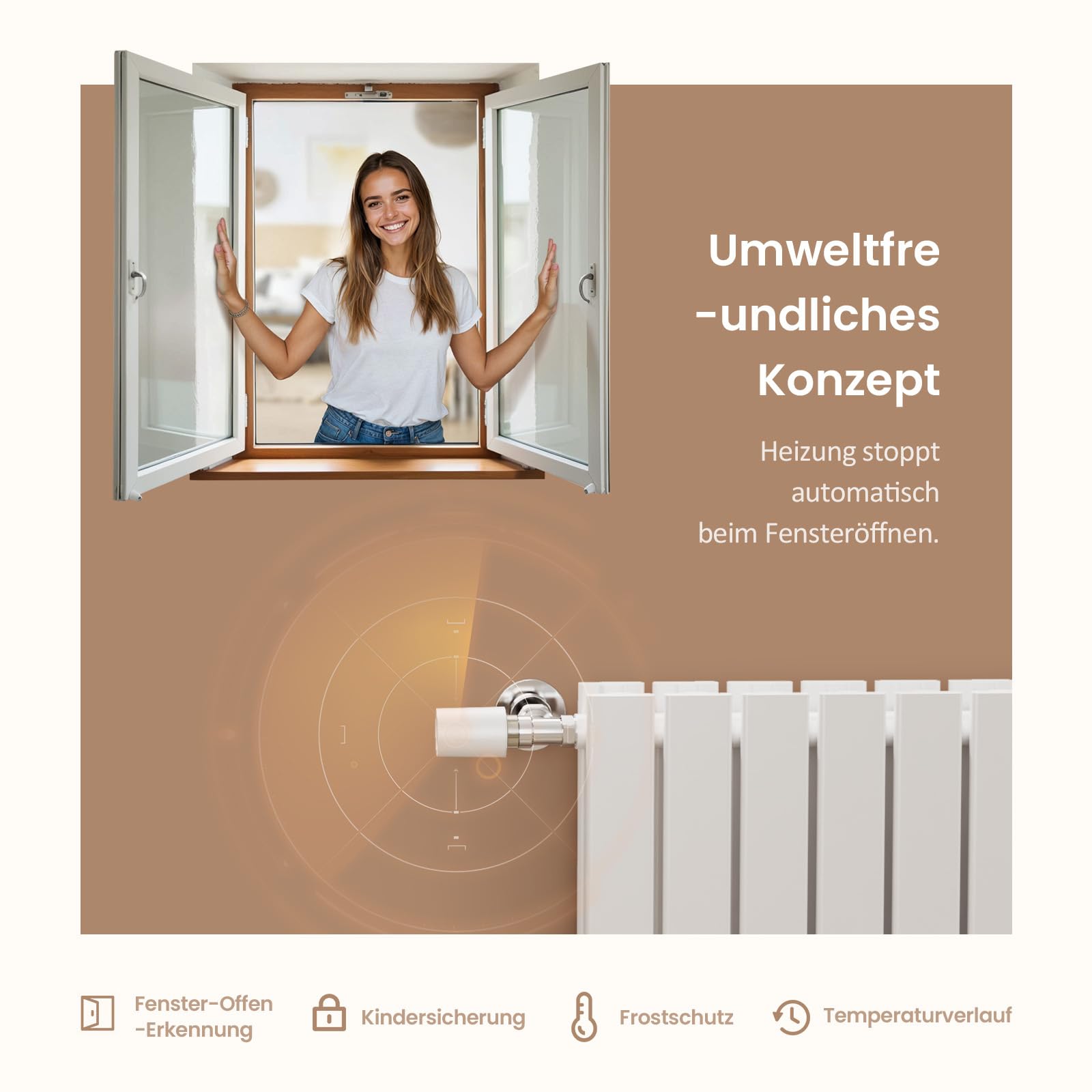 EMKE Smart Heizkörperthermostat Kit, Intelligenter Heizung Thermostat inklusive Tuya Zigbee 3.0 Gateway mit App-Funktion, kompatibel mit Alexa & Google Home, M30*1,5mm, 6 Adapter