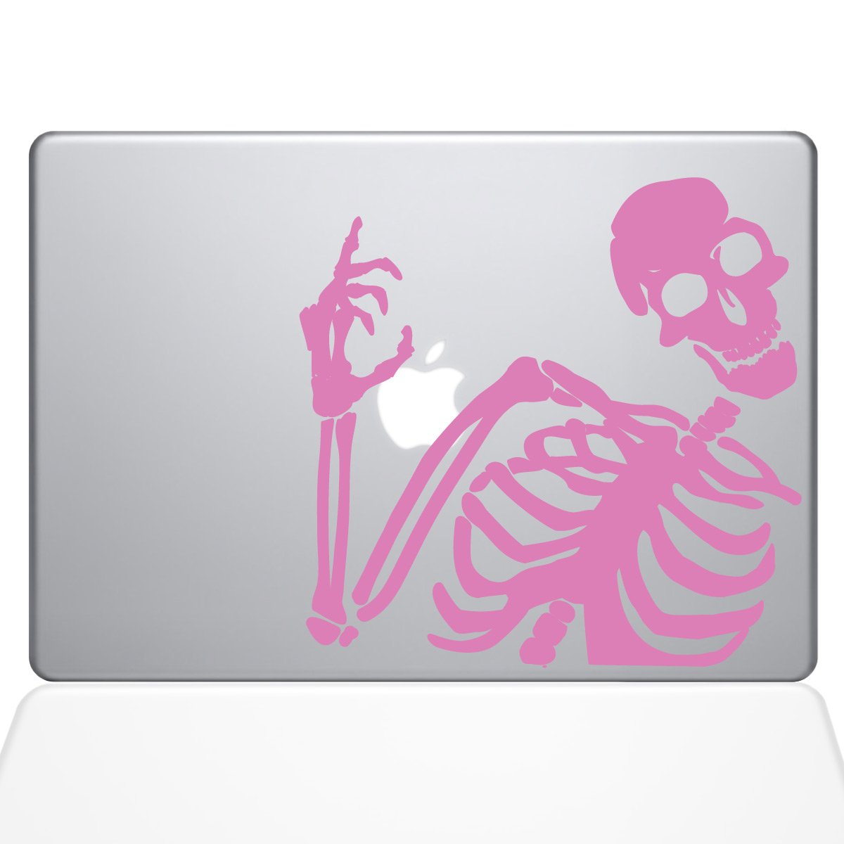 The Decal Guru 2079-MAC-13P-BG Skeleton Waves Hi Decal Vinyl Sticker, 13" MacBook Pro (2015 & Older), Pink