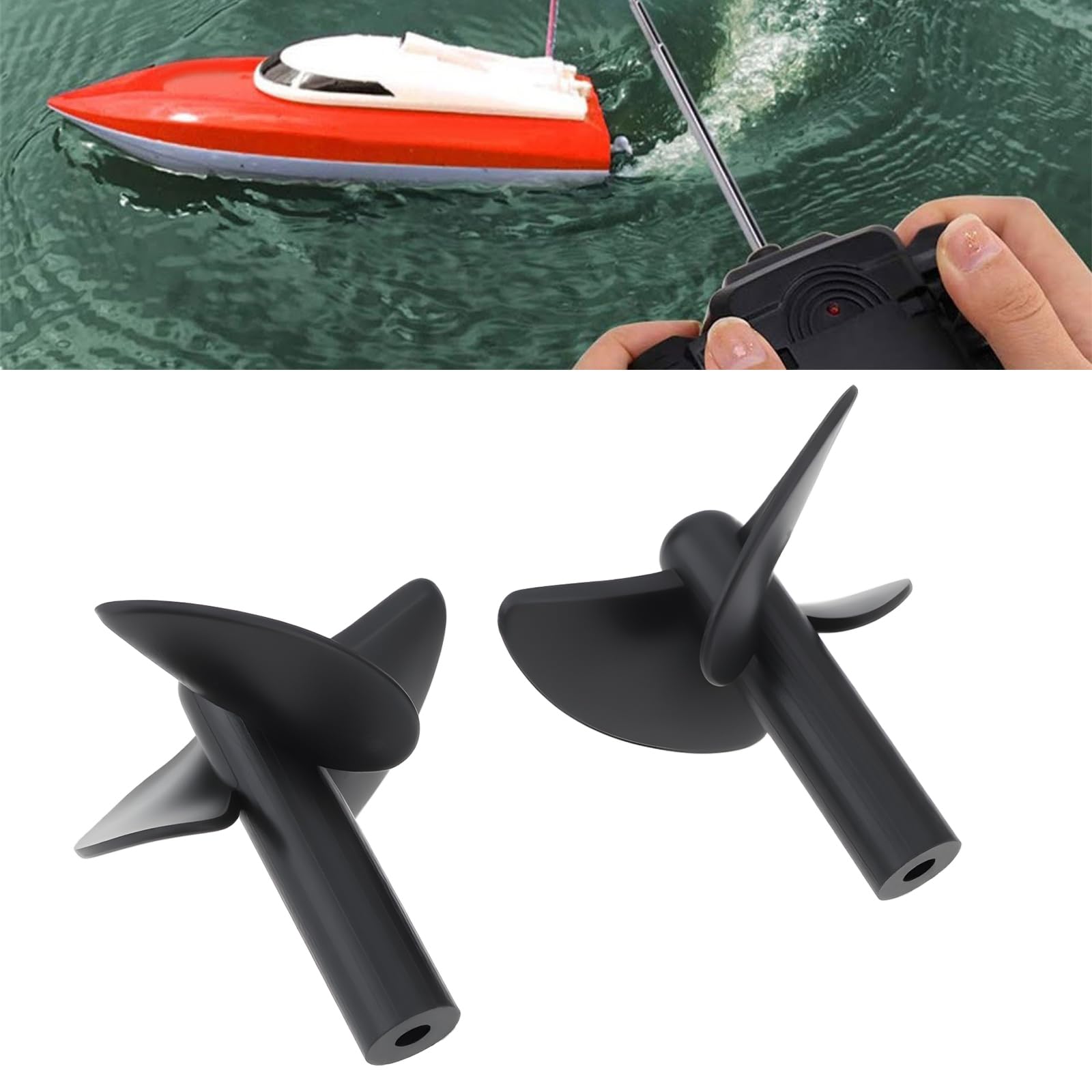 ECSiNG 2 Pares de Hélices para Barco de Cebo de Pesca de 26 Mm Orificio Izquierdo Y Derecho de 2 Mm