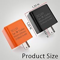 Vista 2 de AICEL Relé de intermitente LED de 2 pines electrónico, paquete de 4, relé de intermitente ajustable de velocidad de 12V para señal de giro