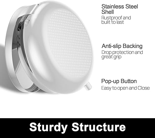 Miniatura 4 de Rouidr Pastillero, 3 compartimentos, pequeña caja de medicina de viaje de metal para bolso y bolsillo, oro rosa, trabajo duro