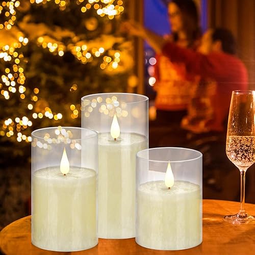 Vista 8 de Velas parpadeantes sin llama de 2.2 pulgadas de diámetro x 4 pulgadas de diámetro x 4 pulgadas de alto, 5, 6, 7, 8, 9 pulgadas, juego de 9 velas LED
