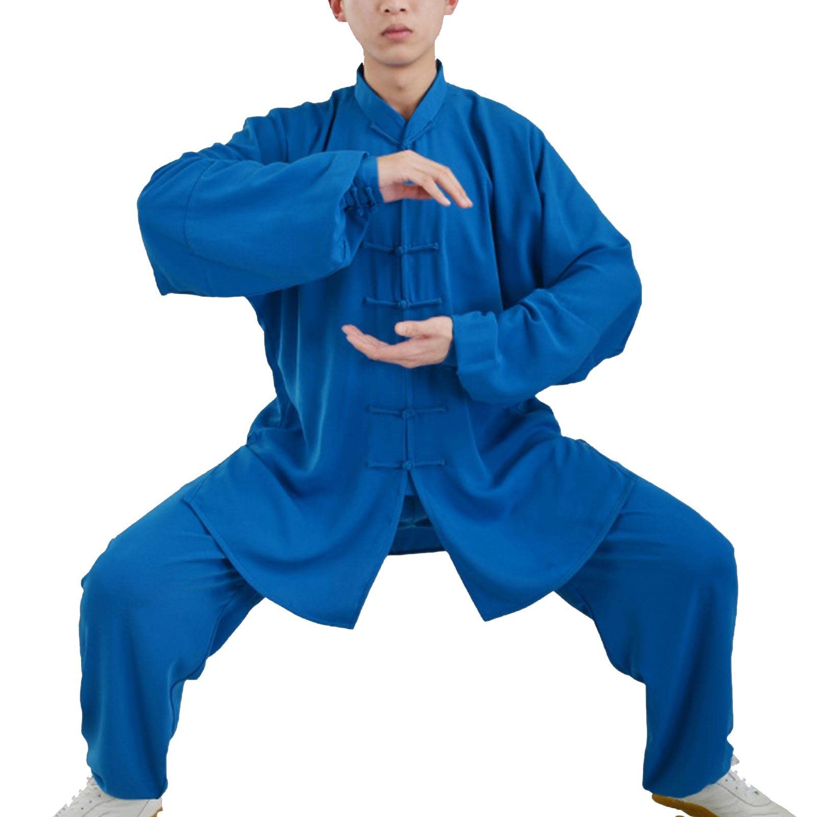 Chińskie tradycyjne mężczyźni kobiety kung fu chun chun mundurek taekwondo ubrania treningowe tai chi odzież mężczyźni kobiety sztuki walki odzież, niebieski-XL