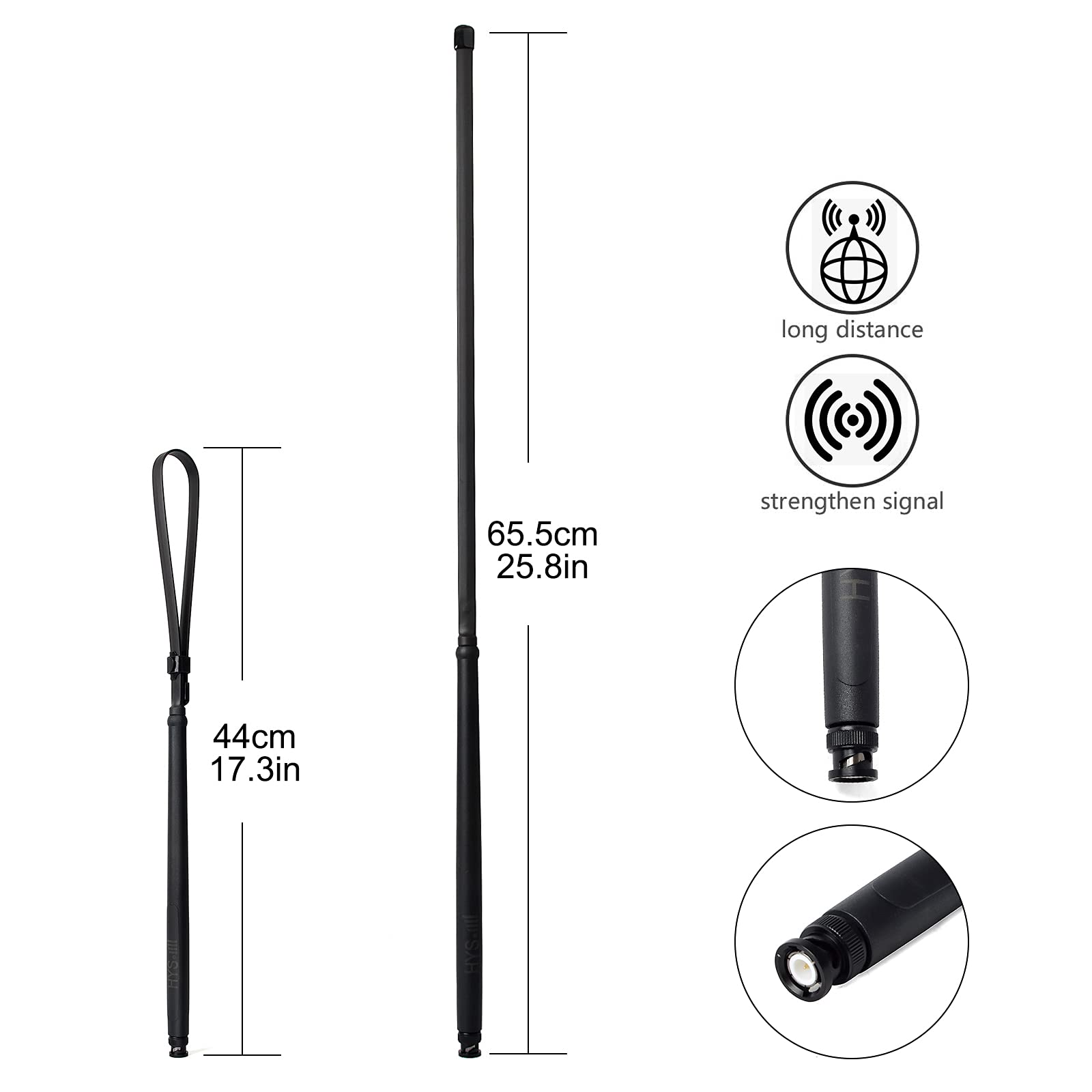 Antenne Radio CB 27 MHz Antenne BNC Portable Compatible avec Cobra Midland Uniden Anytone Handheld/radios Portables