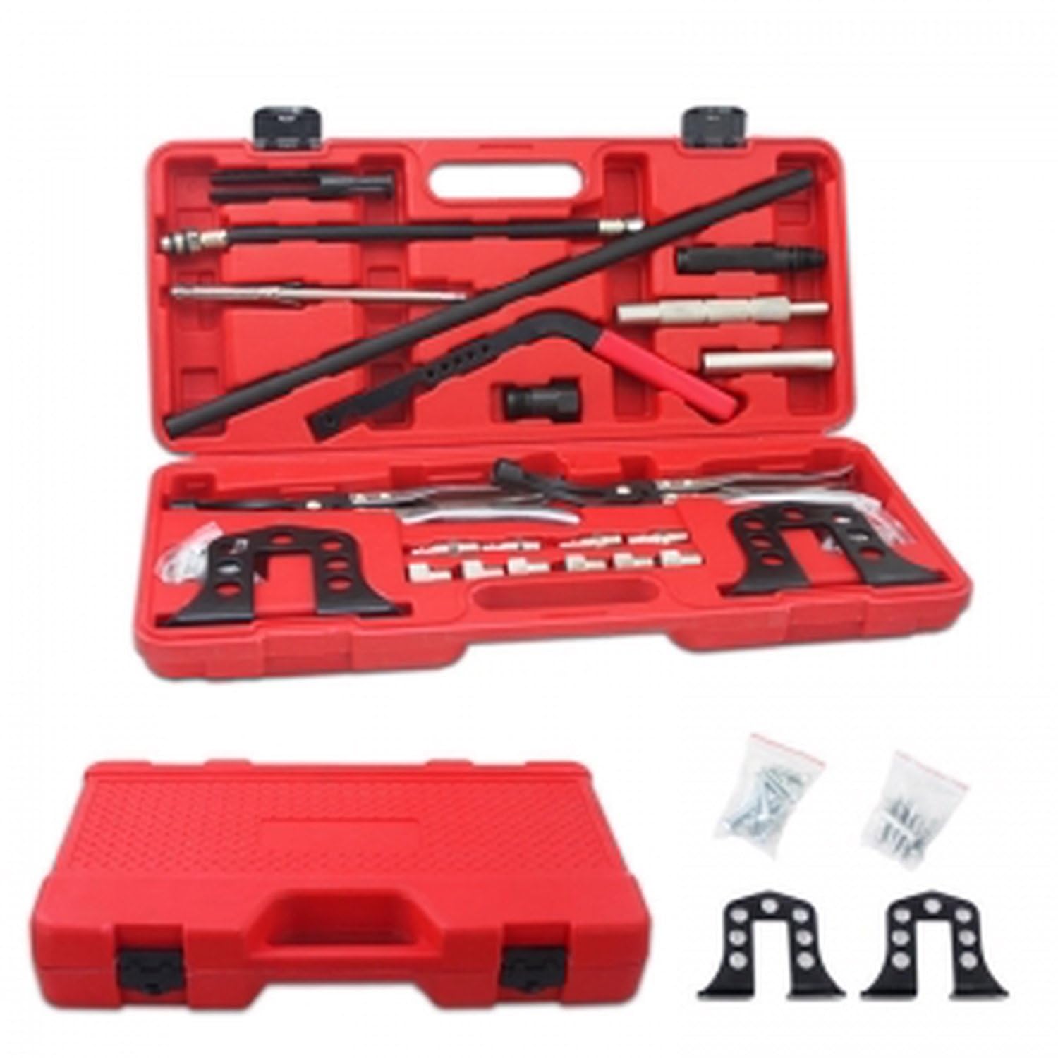 SATKIT Kit Tensor Resorte Válvula 21 Piezas Aire Comprimido Sin Desmontar Culata Bujías M14 M18 Diésel Gasolina OHV OHC