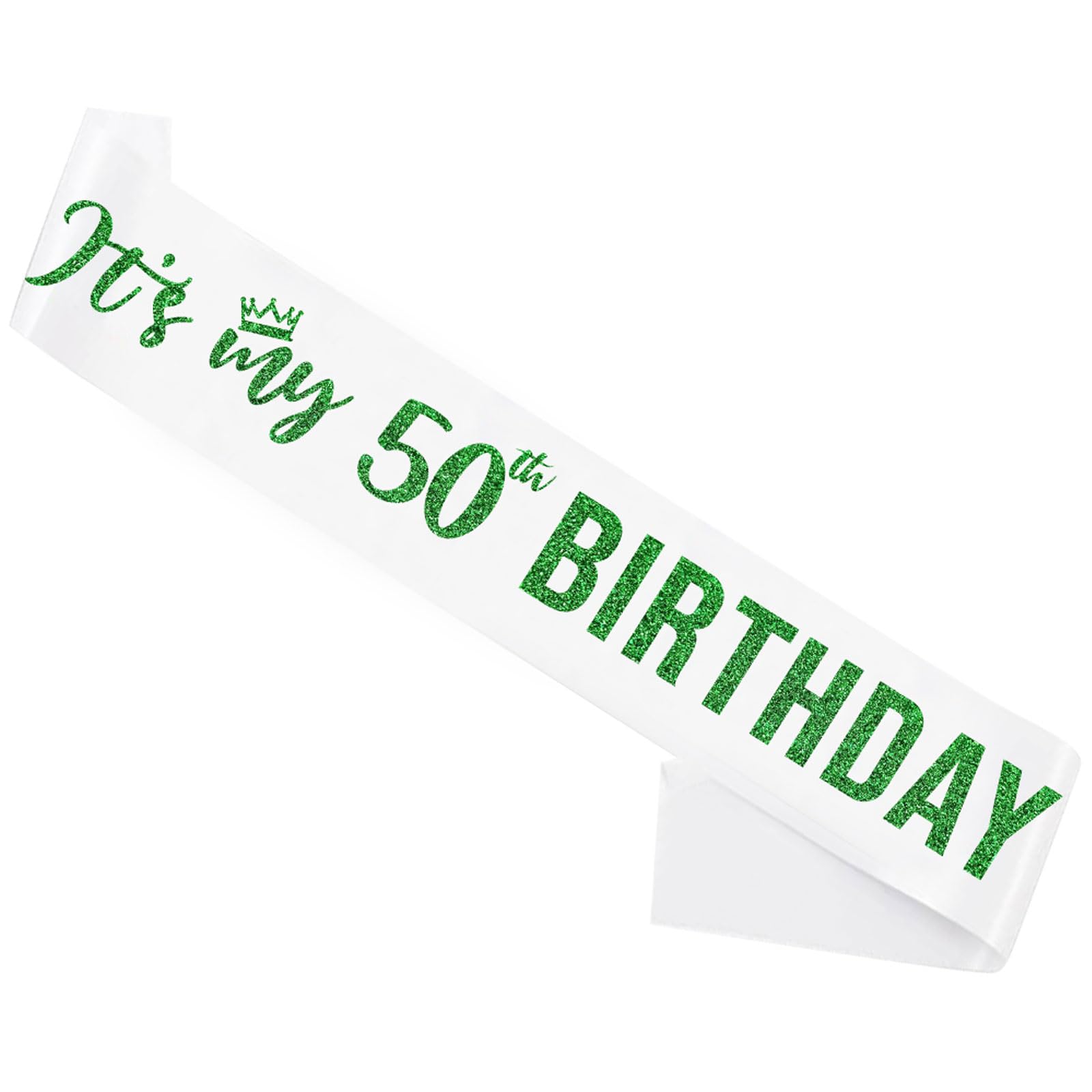 It’s My 50th Birthday Sash,50th Birthday Sash for Women,Glitter Letter 50th Birthday Sash for Girls,Happy 50th Birthday Party Decorations,White and