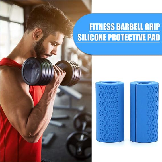 Kavrama yağ çubuğu, dambıl yağ halter sapı, ağırlık kaldırma için kalın çubuk sapları, fitness çubuğu sapı, silikon, kaymaz koruyucu ped, 1 çift