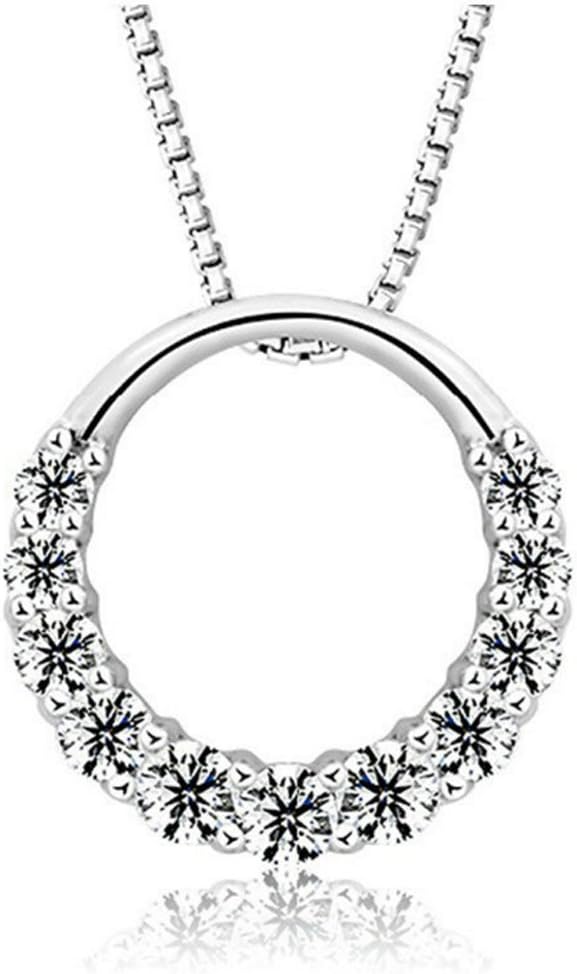 Huiyin Jewelry Angel Flower Ring Pendant Necklace S925 Sterling Silver Women Necklace Chain 18inch