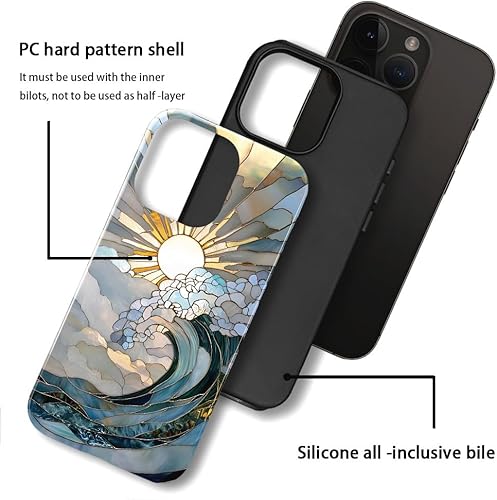 Miniatura 6 de Funda para iPhone 11, funda brillante para mujeres y niñas, funda protectora contra caídas y arañazos, puesta de sol en el océano