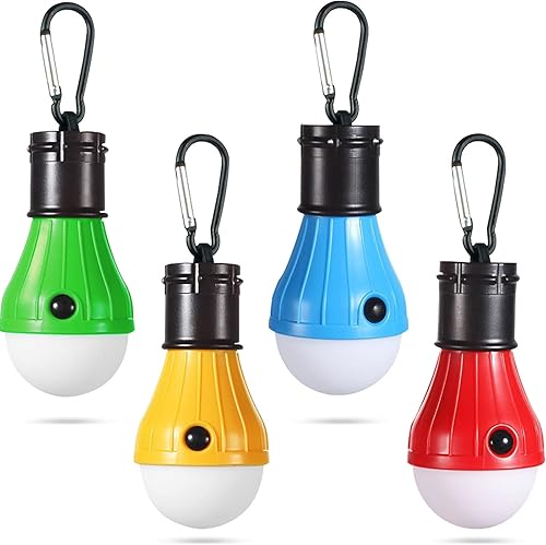 Miniatura 9 de Linterna LED para tienda de campaña, bombilla de emergencia portátil impermeable para exteriores, funciona con pilas con gancho de clip, súper