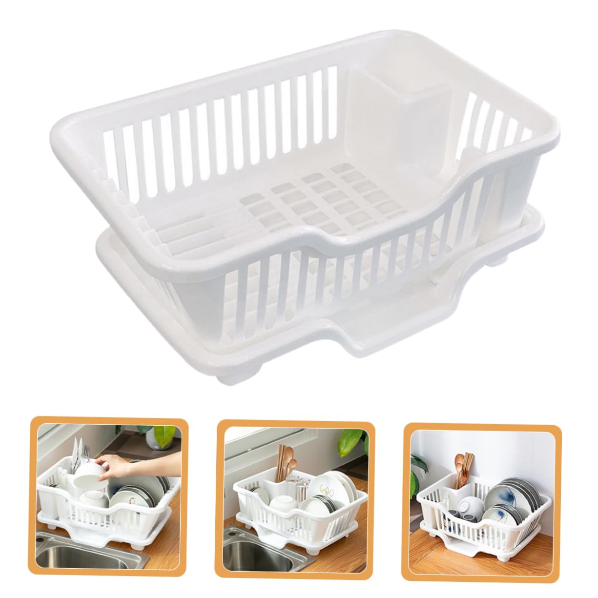 Cabilock Estante De Almacenamiento Escurridor De Platos Soporte Para Utensilios Diseño Compacto Útil y Fácil De Instalar
