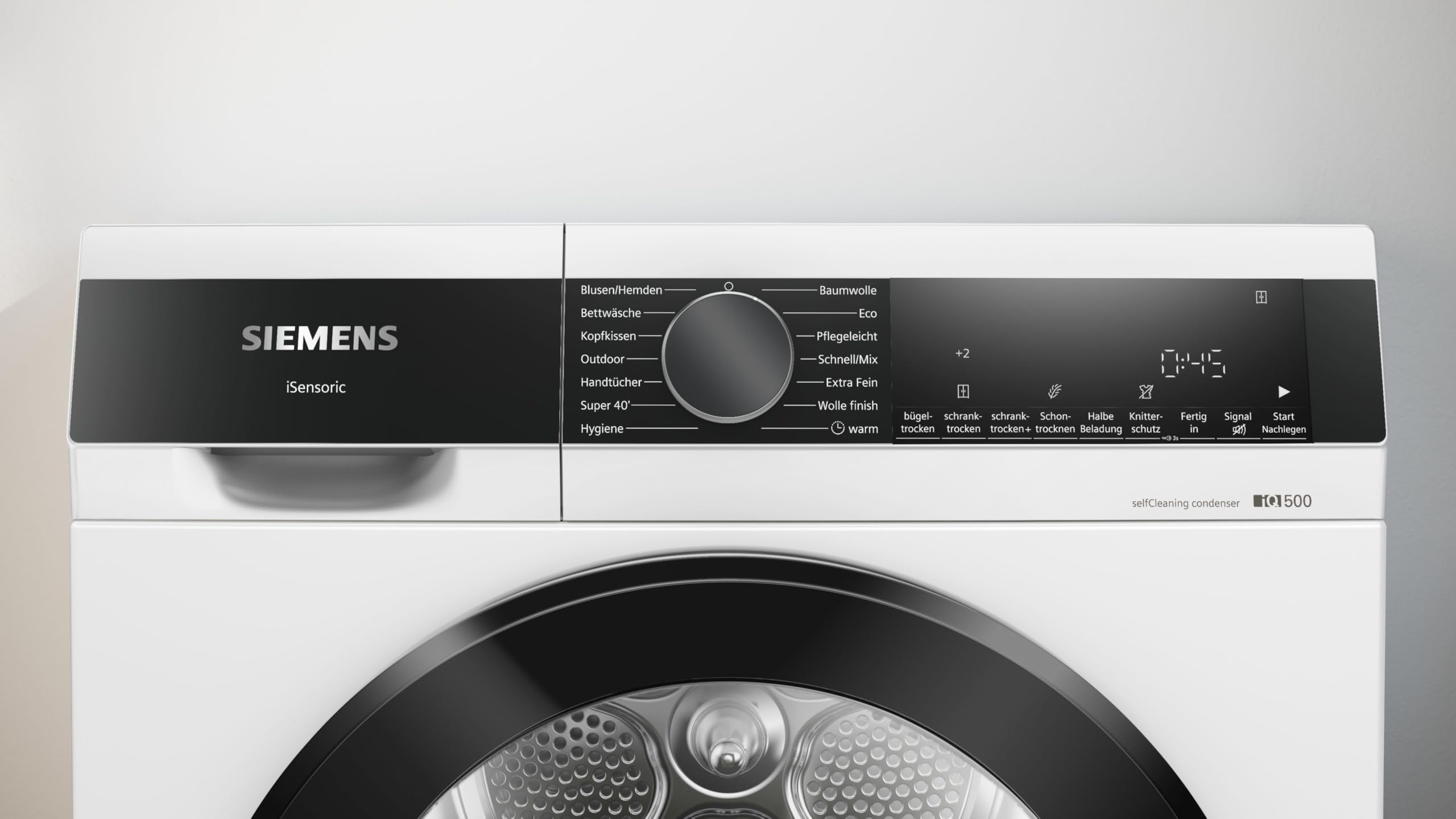 Siemens WQ45G2D00 iQ500 Wärmepumpen-Trockner 9 kg, speedPack - Zeit sparen, Selbstreinigender Kondensator, autoDry - schonendes und präzises Trocknen, Halbe Beladung