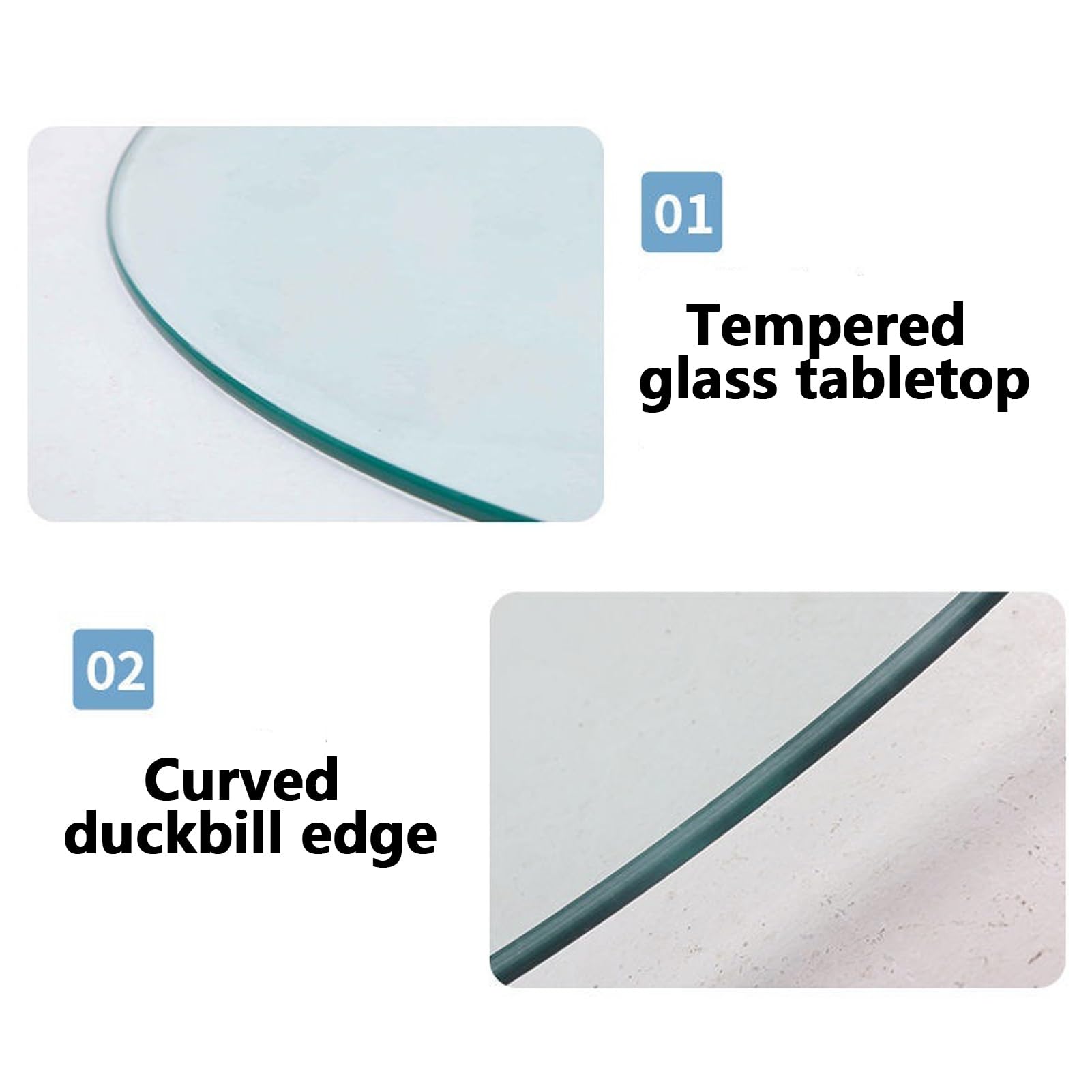 HOMEty - Tocadiscos de vidrio templado para mesa Di, bandeja giratoria redonda grande, perfecta para Entertai y servir alimentos, diseño antideslizante resistente