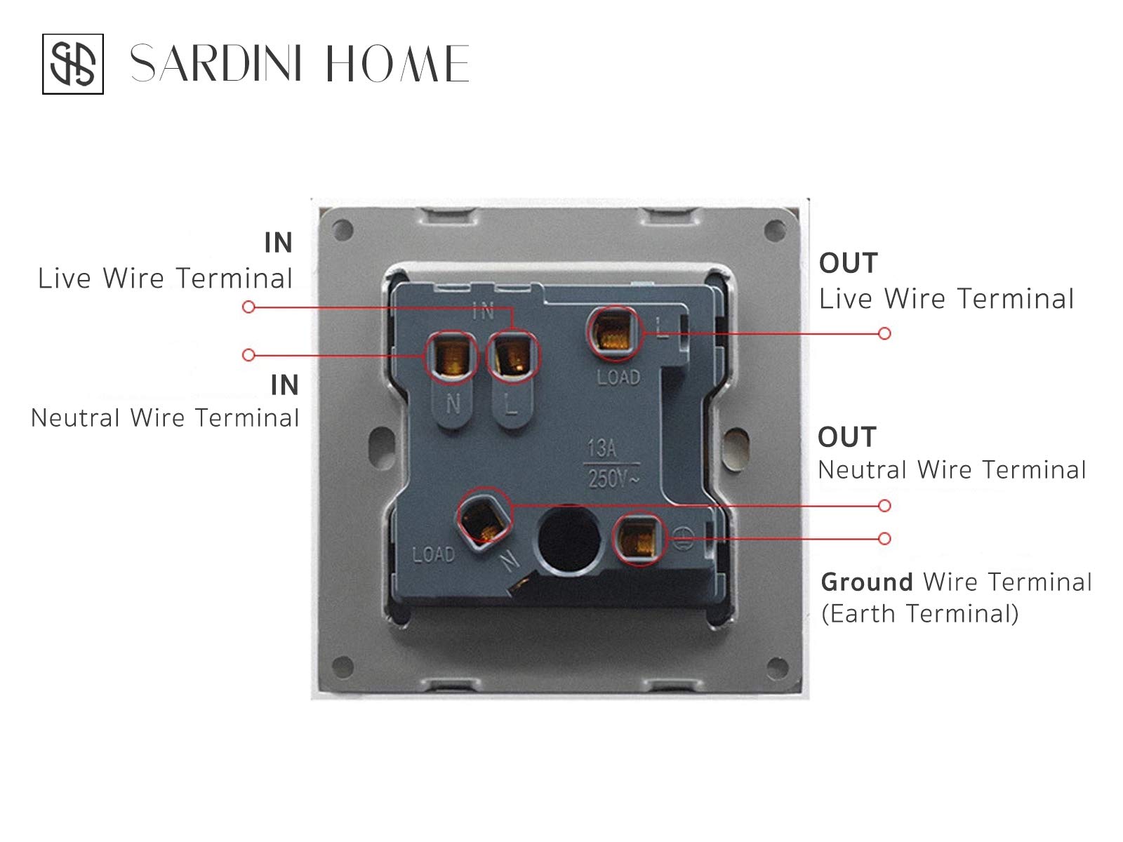 Luxury Crystal White Tempered Glass UK 13A Single Fused Spur 1 Gang