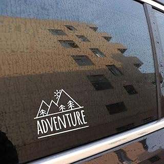Stukk Stickers Adventure Mountains Auto-Aufkleber, wasserdicht, 17,8 x 14,8 cm - weiß