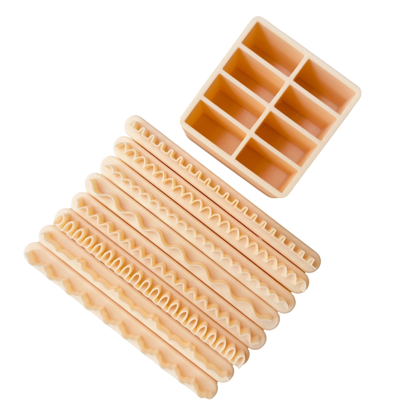 Lot de 8 emporte-pièces en argile polymère pour la fabrication de bijoux avec motifs ondulés et boîte de rangement, parfait pour boucles d'oreilles, pendentifs, outils de coupe en argile pour designs