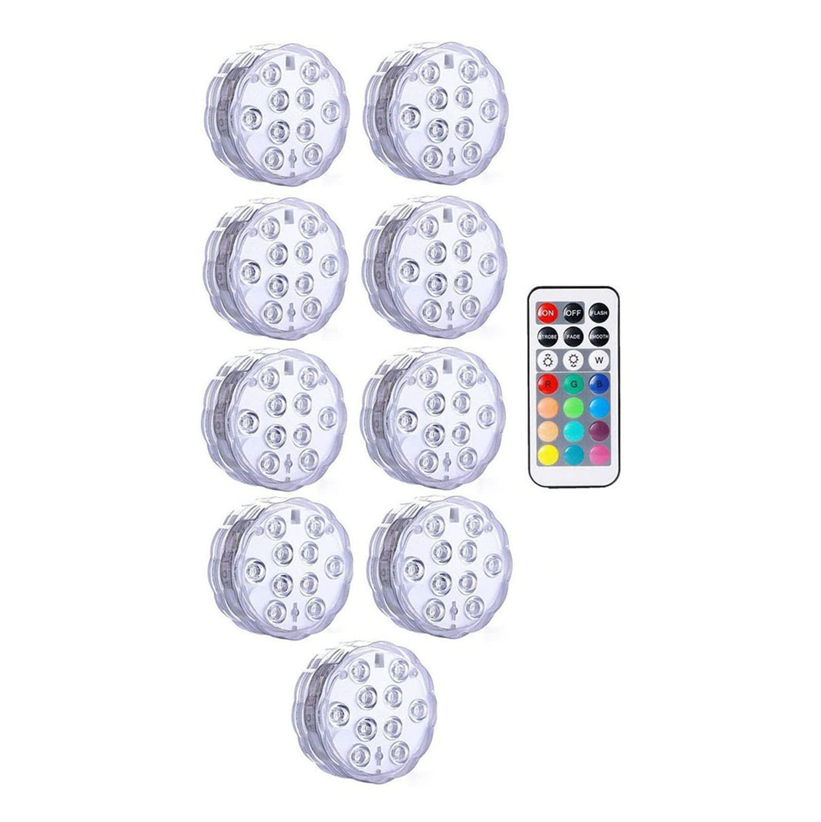 Luces LED sumergibles IP68 para iluminar jarrones de fiesta sin cables 6