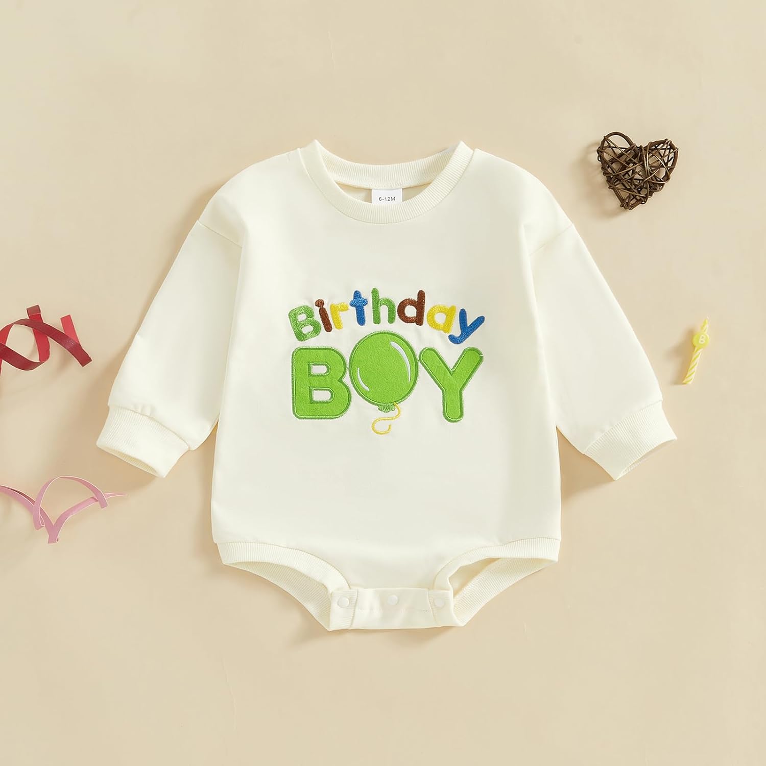 FYBITBO First Birthday Baby Boy Outfit Birthday Boy Bubble Romper Long Sleeve Bodysuit Fall 1st Birthday Outfit Boy Clothes - Image 2