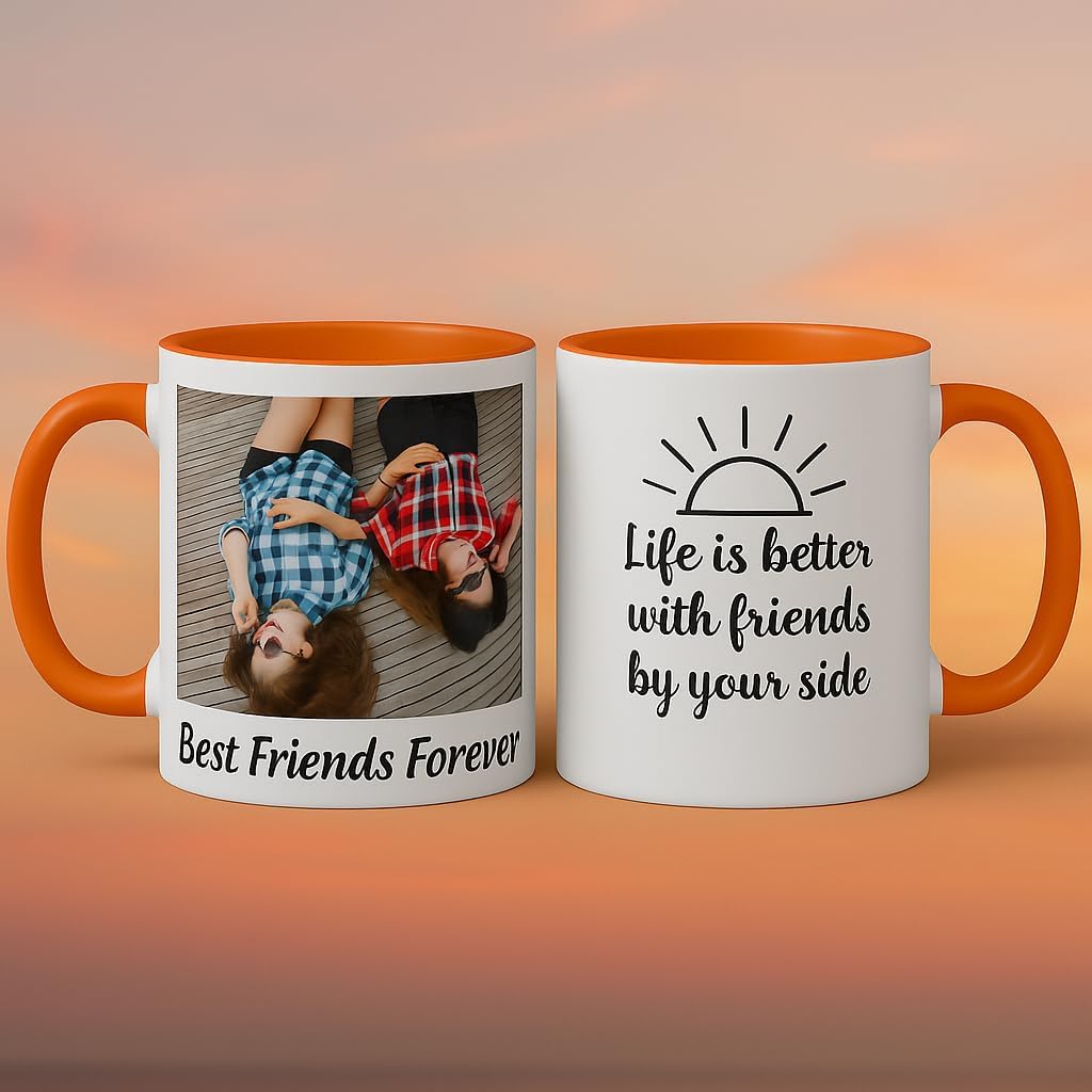 Personalized Coffee Mug 11oz Ceramic – Custom Photo, Text or Logo Cup | Double-Sided Print, Dishwasher & Microwave Safe | Gift for Thanksgiving, Mom Dad Teacher Friend Birthday Christmas (Blue) - Image 4