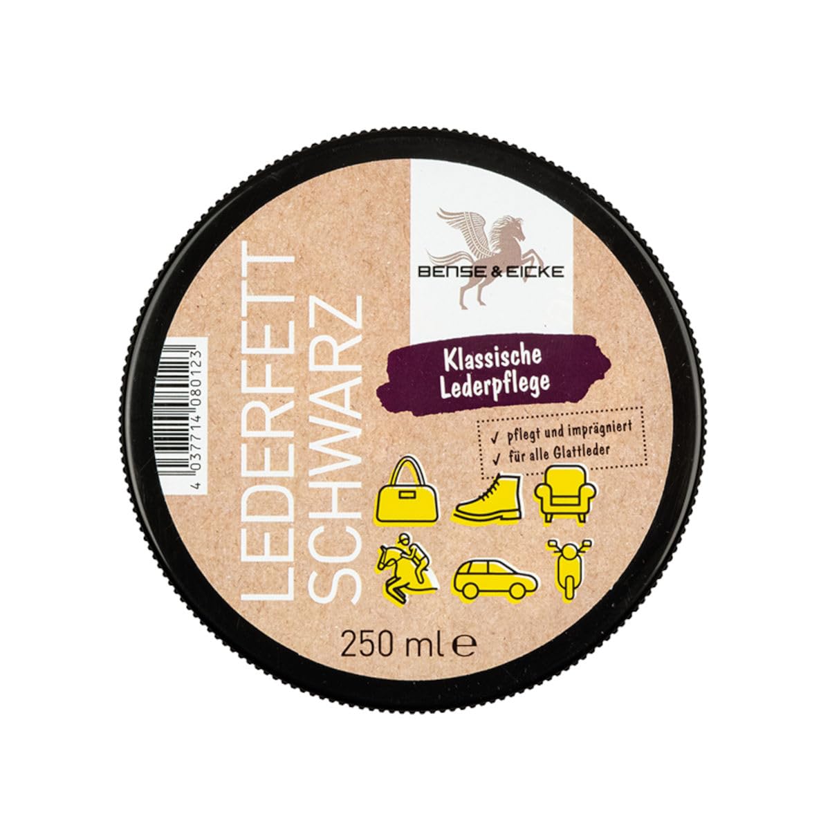 B & E Lederfett - 250 g - schwarz
