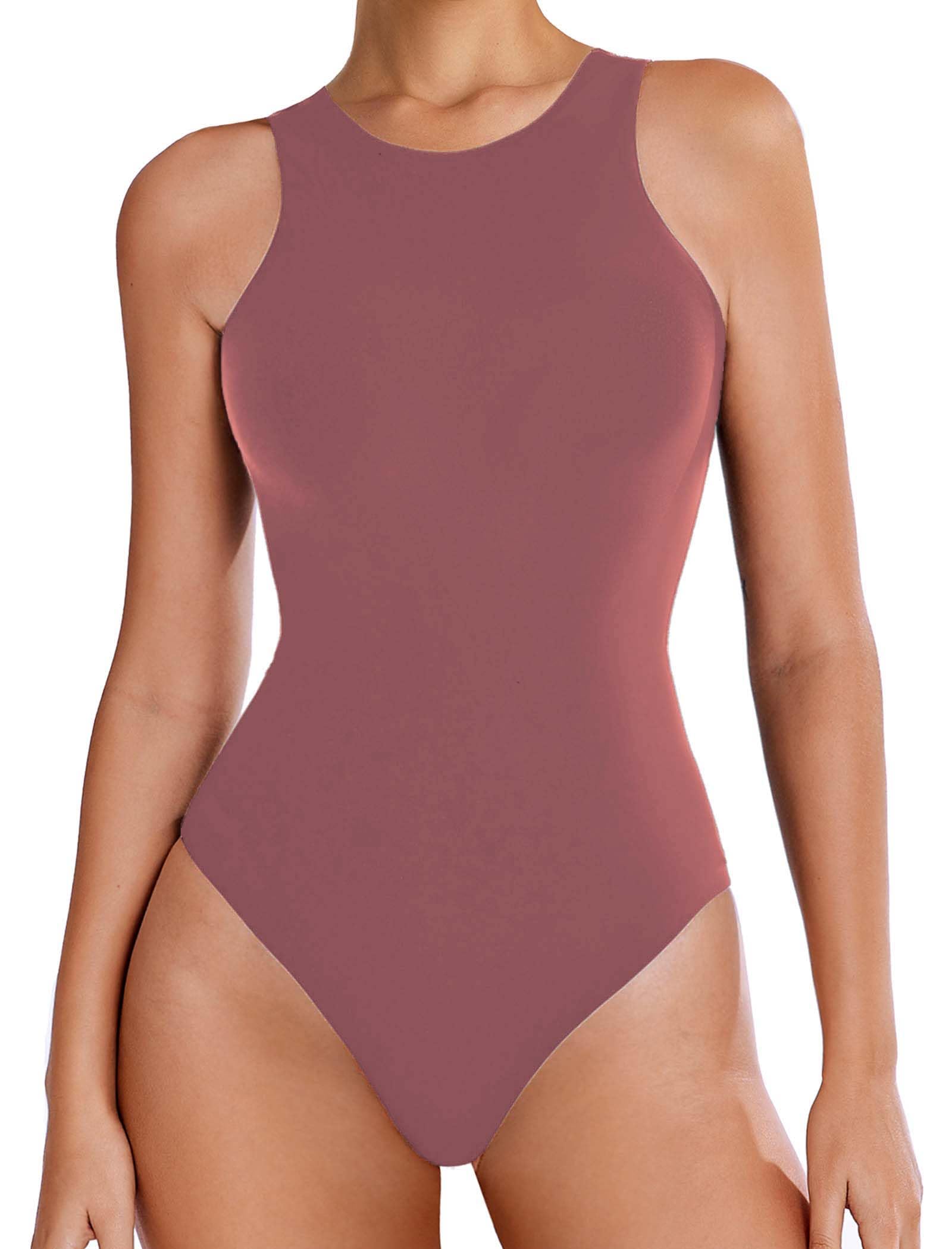 Avidlove Bodysuits for Women Crew Neck Sleeveless Body Suits Snap Closure Double Lined Tank Tops Bodysuit