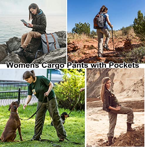 Womens Cargo Pants with Pockets Outdoor Casual Ripstop Camo Tactical Combat Work Pants3