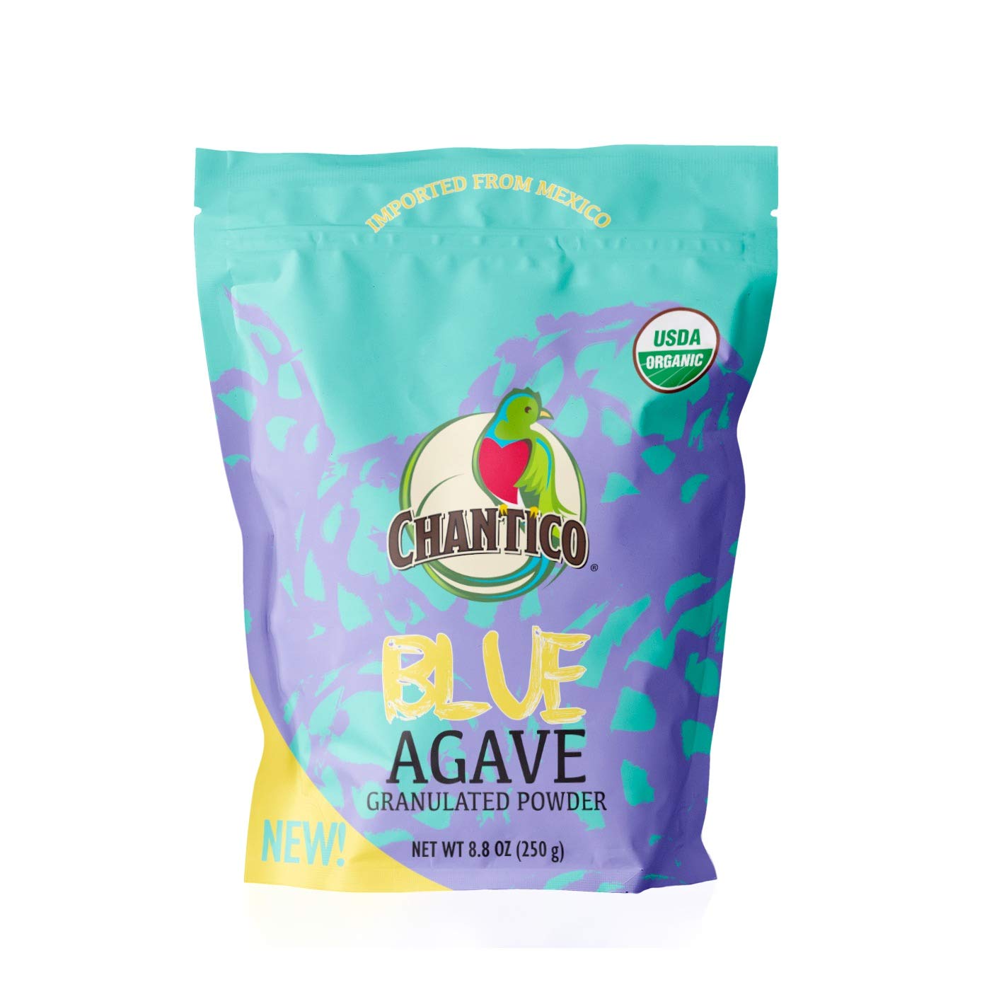 Chantico Agave Organic Sweet Granulated Agave Powder, 250g Bag, Low Glycemic Index, Natural Sweetener, Low-carb, Keto, Sugar substitute, Perfect for use in baking, smoothies, coffee, tea, yogurt