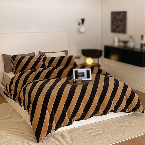 ZHAOLEI - Funda de almohada de terciopelo de 4 piezas funda de edredón de terciopelo para cama doble Queen cama familiar súper suave y cómoda color disponible en Yaxa Guatemala