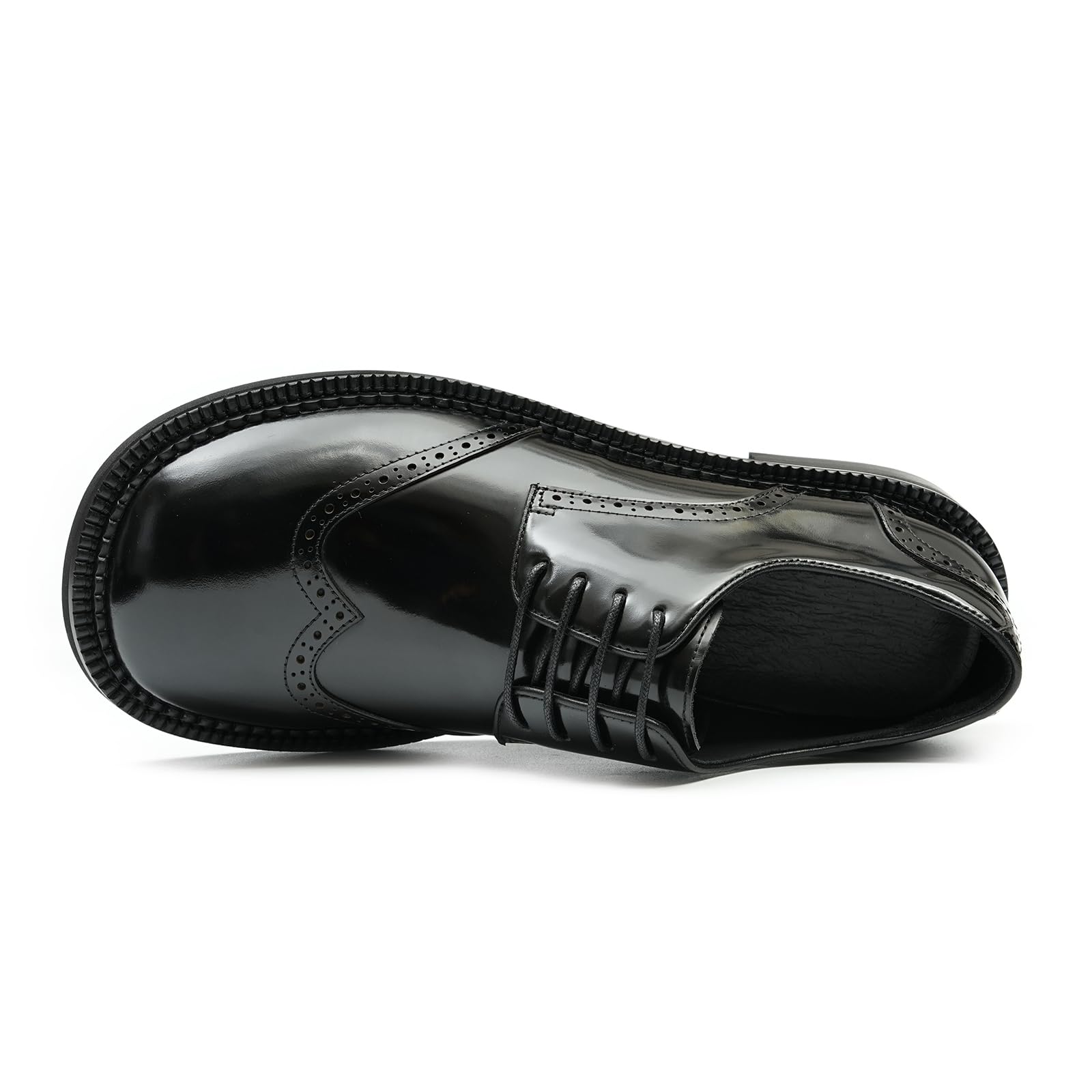 Derbys Business Casuale Punta Rotonda da Uomo Scarpe Eleganti Stringate Formali Matrimonio Ufficio Scarpe da Abito in Pelle Comode Traspiranti