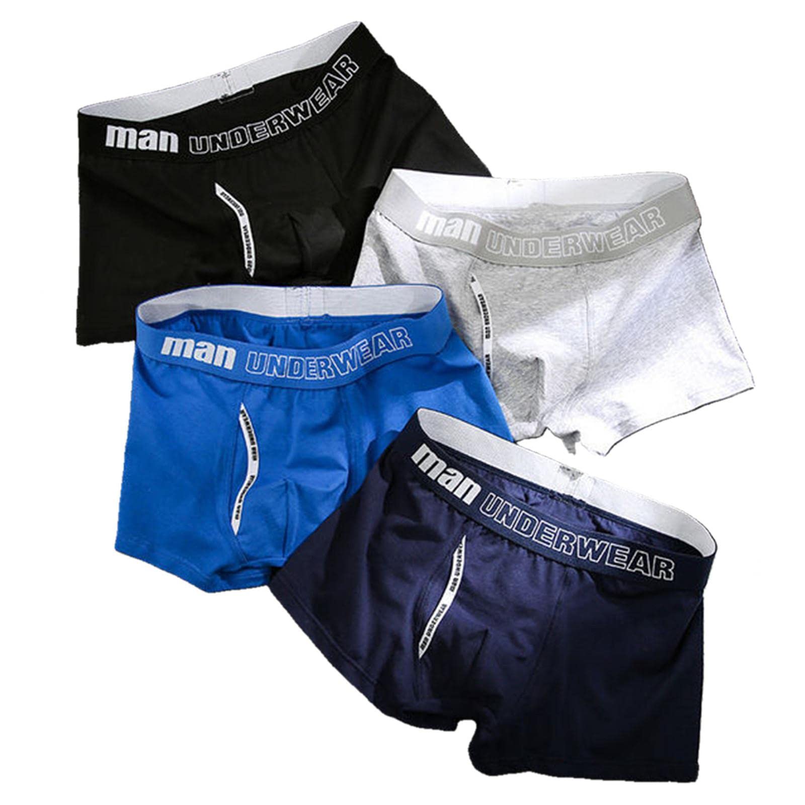 Mutande Uomo Pantaloncini del Pugile del Pugile della Biancheria Intima degli Uomini del Pugile da 4 Pezzi
