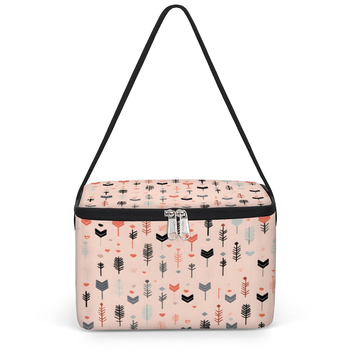 GzLeyigou Feather Arrow Lunch Bags for Women Men 9 Cans, Hot & Cold Food Delivery Bag Insulated Grocery Bag Insulated Lunch Box Pinks Arrow Cooler Bag for Office Work Picnic Beach
