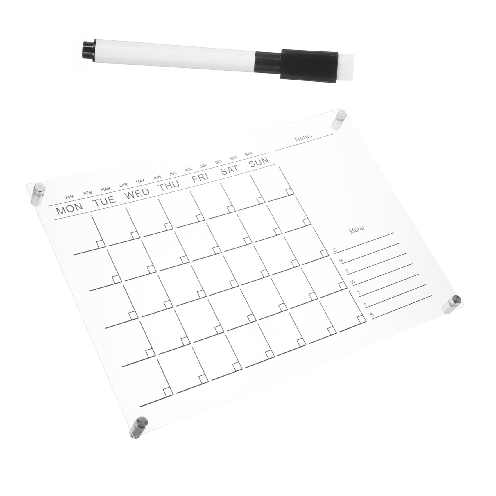 Tableau Calendrier Mural en Acrylique Transparent, 1 Set