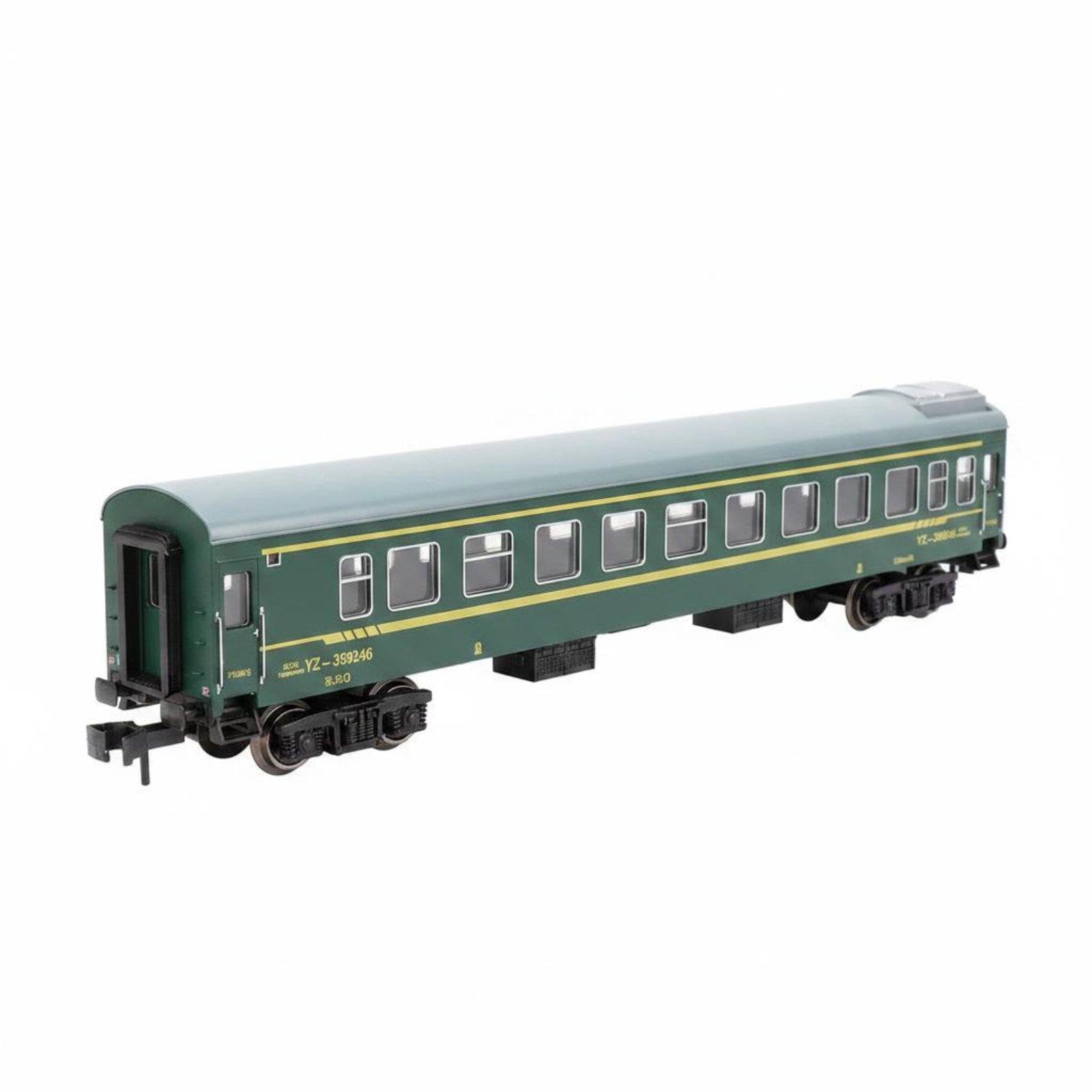 SECRET DESIRE 1:75 Scale Model Railway Passenger Railcar Realistic Interior Chinese Railway Passenger Carriage Model Full-Window Glass Yz25g Green-picture-22