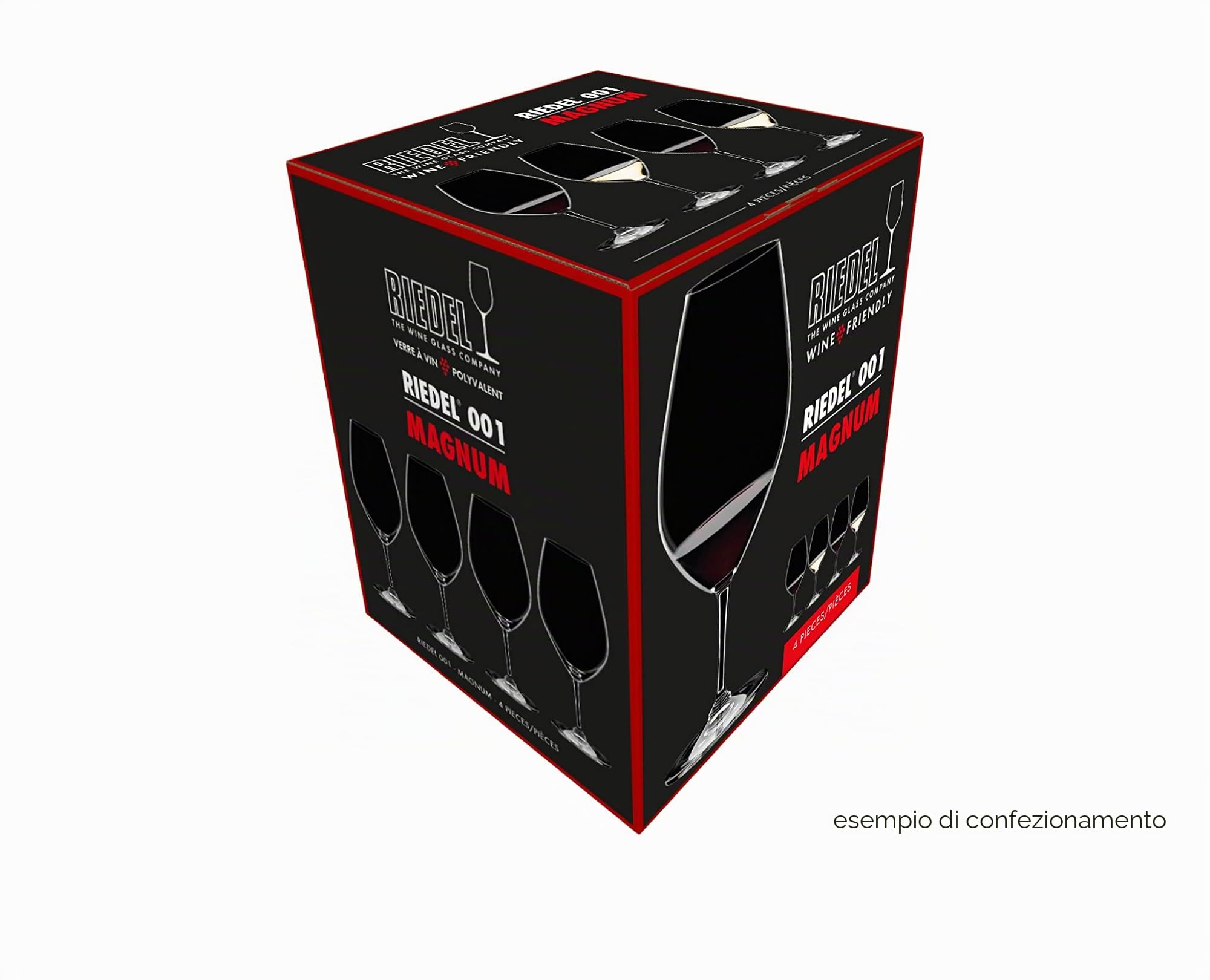 Riedel Wine Friendly 001 Magnum Set di 4 bicchieri da vino Bicchiere da vino rosso Bicchiere da vino bianco 995ml