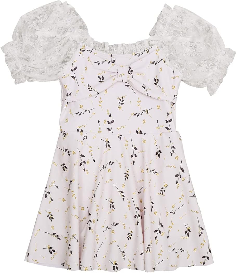 1014円 最高の品質 Teddy ワンピース水着 女の子 キッズ レース 半袖 フリル ガールズ スイムウェア Kids437