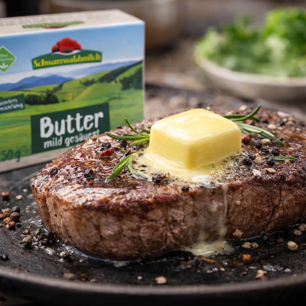 Schwarzwaldmilch Butter mild gesäuert 250g - Streichzart, cremig & natürlich ohne Gentechnik - Premium Butter aus dem Schwarzwald, 4 Packungen á 250 g Packung