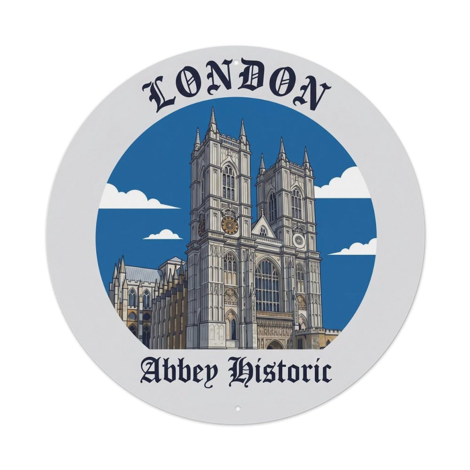 Fqcyn Style Vintage Travel England Abbey Historic Metal Tin Sign