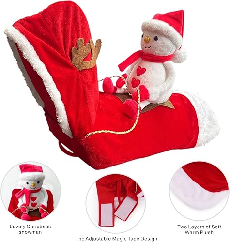 Miniatura 6 de Idepet Disfraz de muñeco de nieve para perro abrigo para cosplay de Navidad chaleco con capucha de invierno ropa de Papá Noel para decoración de