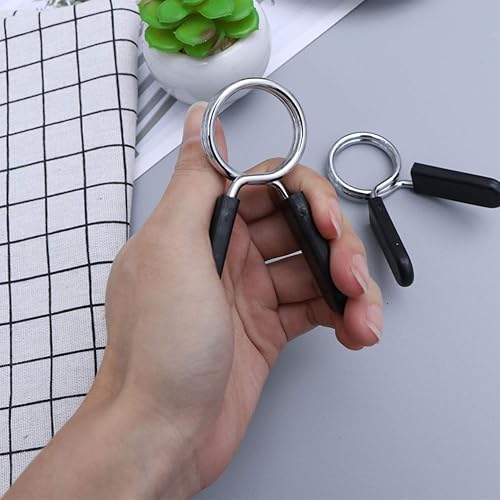 Miniatura 4 de BESPORTBLE Collares de clip de resorte, 4 abrazaderas de mancuernas de 1.181 in, clip de collar de resorte para gimnasio, levantamiento de pesas,