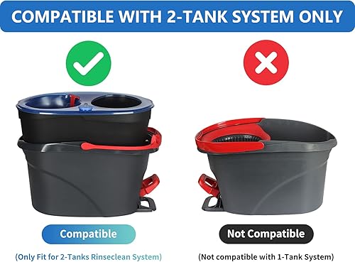 Miniatura 2 de Cabezal de repuesto para trapeador giratorio, paquete de 4 repuestos de fregona RinseClean compatibles con mopa giratoria O-Cedar, mopa de