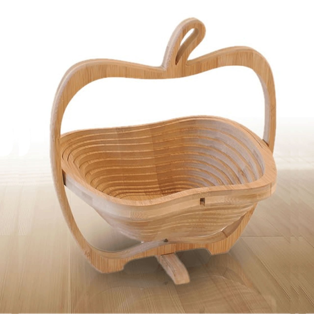 Amazon.co.jp: 一枚の板が立体のバスケットに変化する 2D→3D 竹製