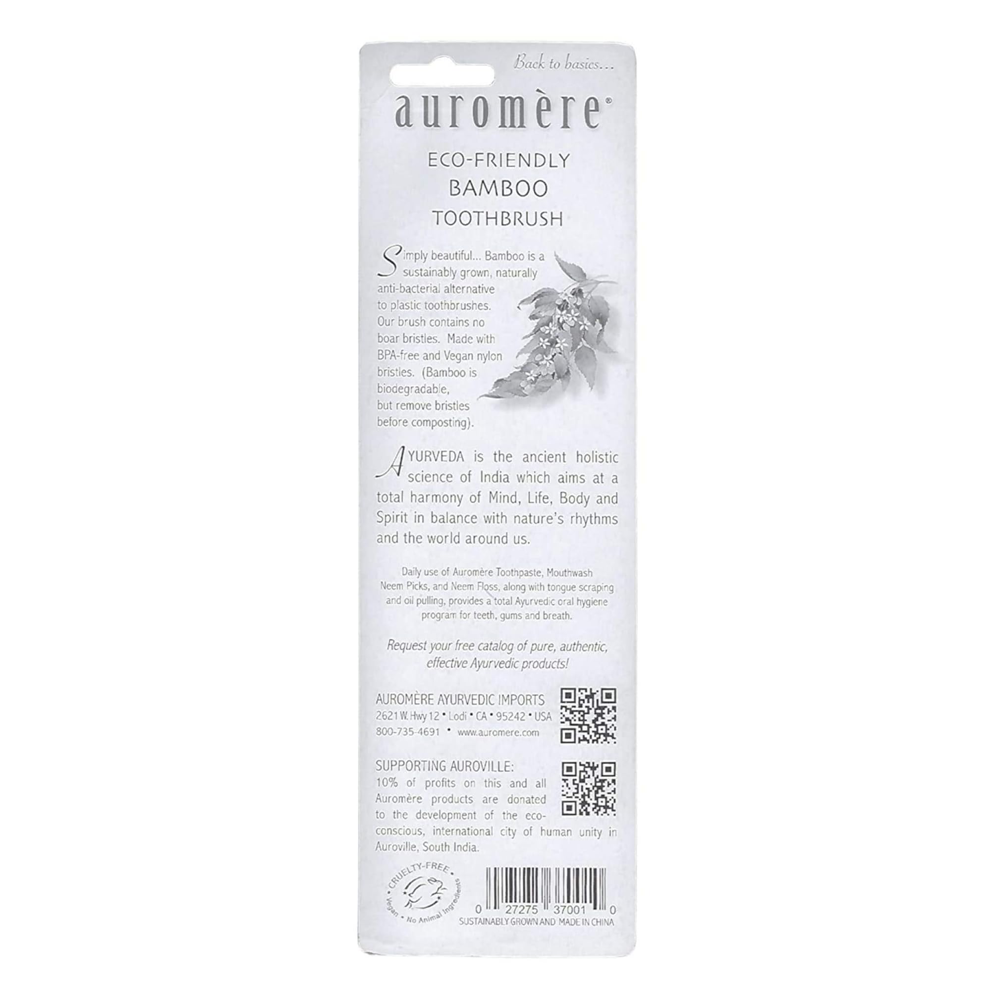 Auromere Spazzolino da denti in bambù (confezione da 6)